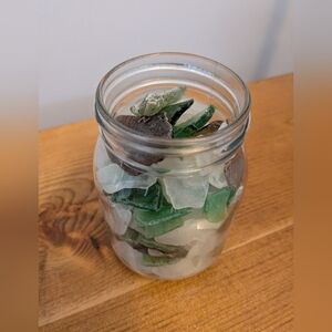 Jar Of Colorful Sea Glass 🌊